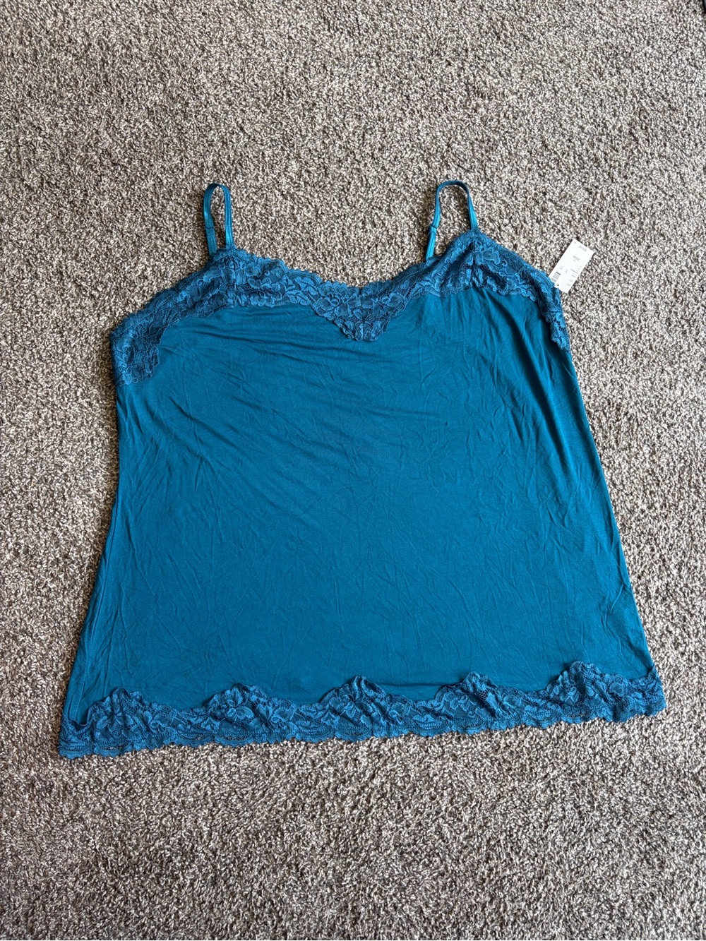 Avenue Teal Lace Trim Camisole size 22/24